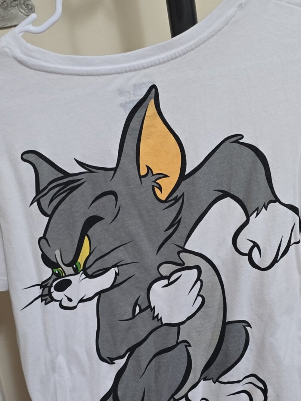 Tom and Jerry Graphic White T-Shirt (Jerry Front / Tom Back)